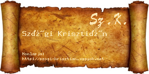 Szögi Krisztián névjegykártya